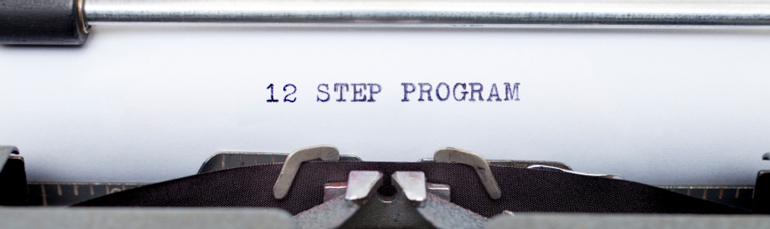 12 step program on typed on paper
