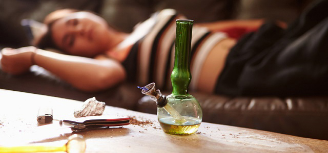 girl passed out with weed 