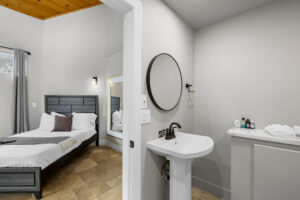 En suite bathroom in room for First Steps Recovery's Cypress Detox Center For Men