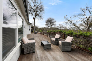 Back porch featuring chairs at First Steps Recovery's Cypress Detox Center For Men