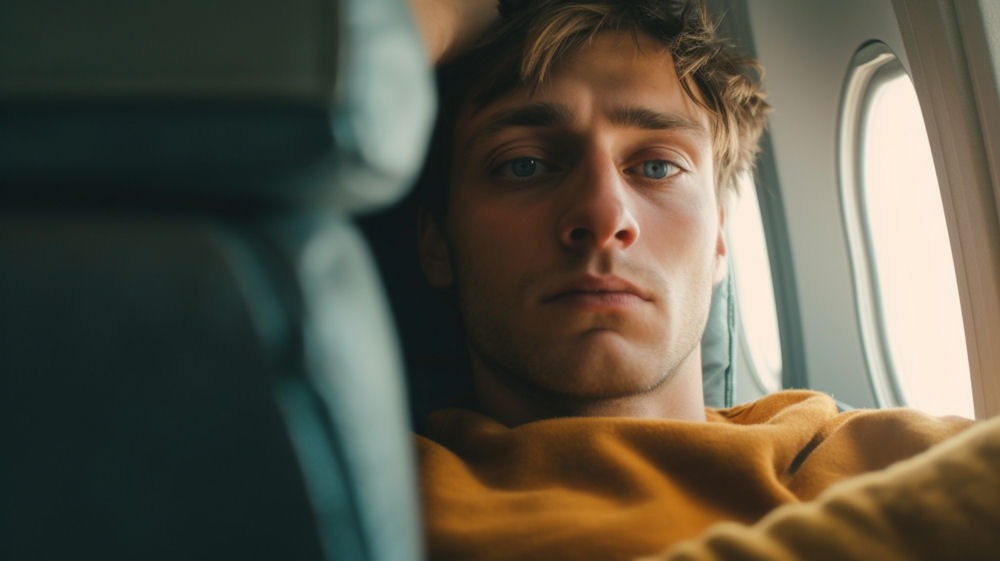 Close shot of distressed young man worried about drug addiction.