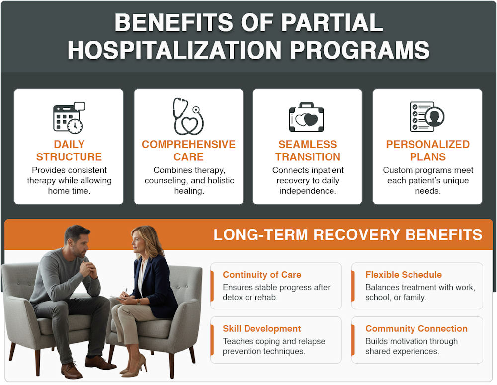 hort and long term benefits of PHP programs for addiction.